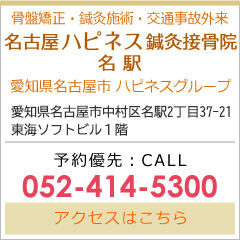 名古屋ハピネス鍼灸接骨院・整体院 名駅　愛知県名古屋市　ハピネスグループ